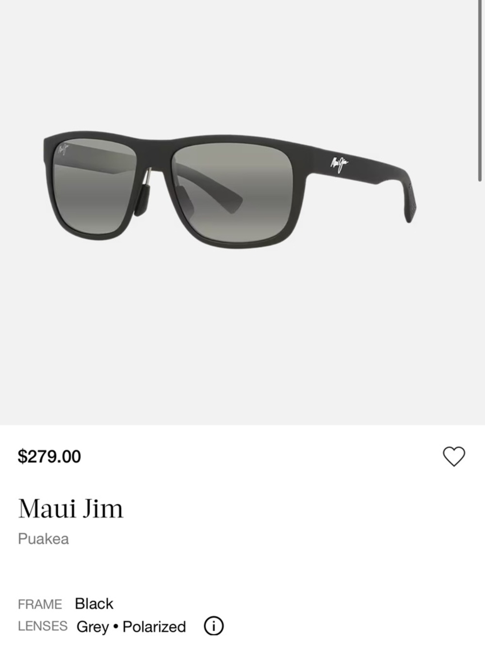 Like New Maui Jim Black Polarized Sunglasses